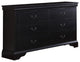 Benzara BM171579 Pine Wood 6 Drawer Dresser, Black