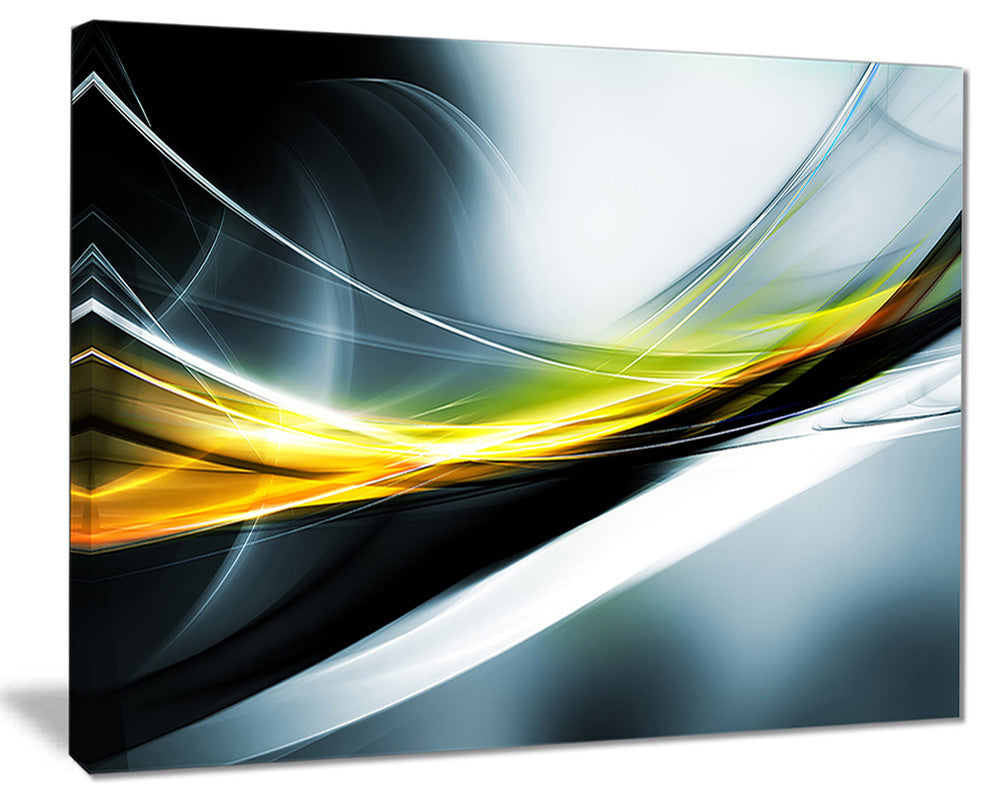 "Glittering Yellow Pattern" Abstract Digital Art Canvas Print