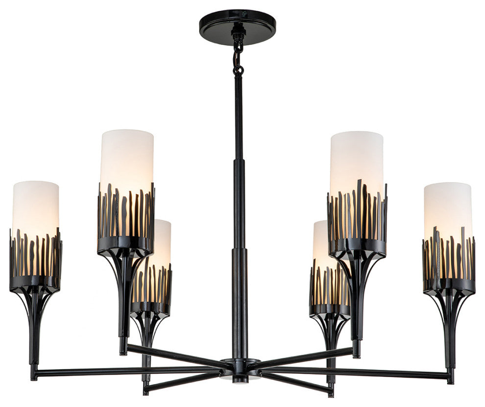 Sawgrass 6 Lt Chandelier in Black