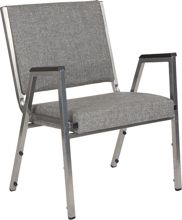 Antimicrobial Bariatric Arm Chair With Silver Vein Frame, Gray Fabric