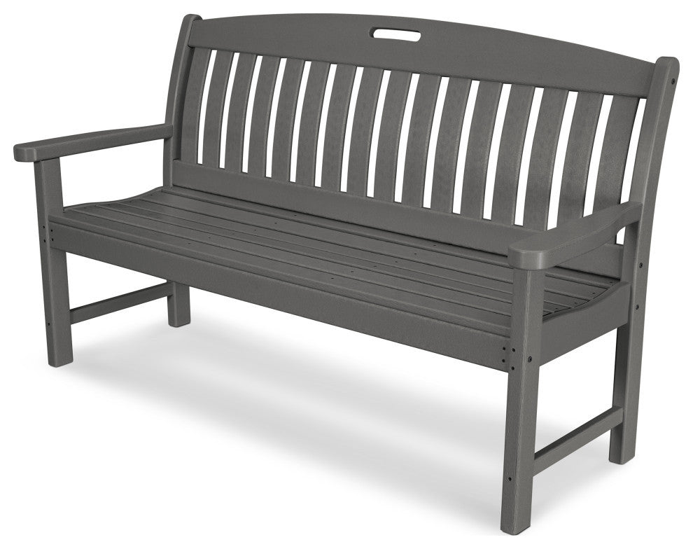 Polywood Nautical 60" Bench, Slate Gray