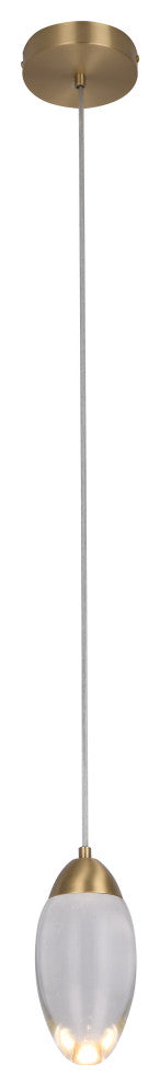 BETHEL INTERNATIONAL OCH04P7BR 1-Light LED Pendant, Brass