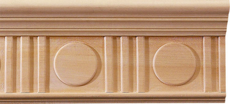 Deco Carved Crown Molding, Cherry Wood