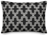 Black and White Moroccan Tile 14x20 Lumbar Pillow