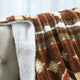 Southwest Faux Fur & Sherpa Backing Throw Blanket, Coffee, 60" X 80"