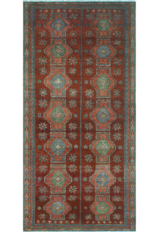 Vintage Distressed Husniye Burgundy/Rust Runner, 4'3 x 9'0