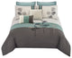 Benzara BM225152 8 Piece Queen Polyester Comforter Set, Multicolor