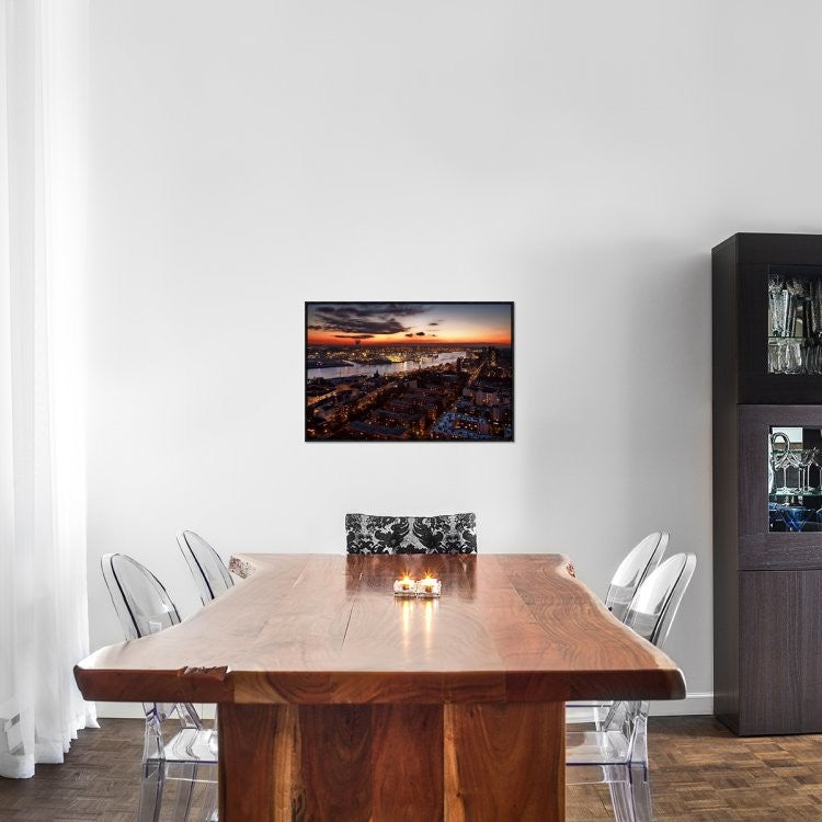"Wintersunset" Framed Canvas Giclee by Stefan Kloren, 31x21"