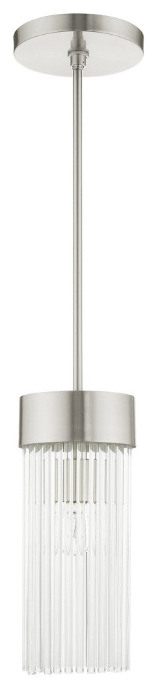 Livex Lighting Norwich 1 Light Brushed Nickel Single Pendant