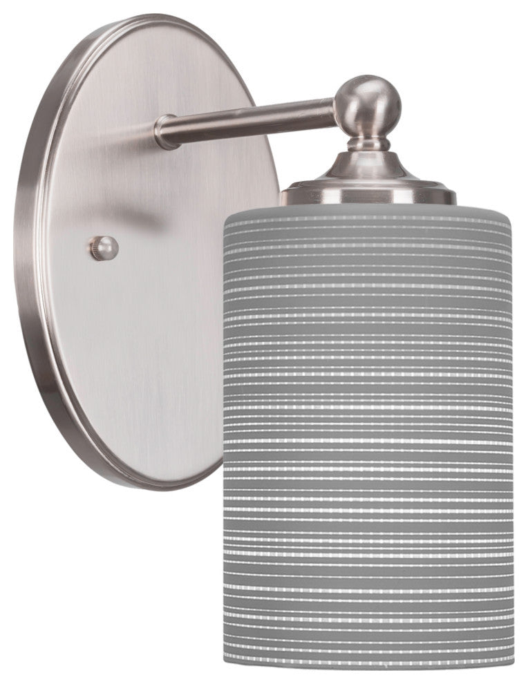 Capri 1-Light Wall Sconce, Brushed Nickel/Gray Matrix