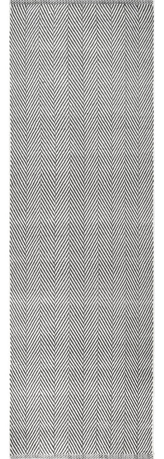 Nuloom Hand Loomed Cotton Kimberely Striped Area Rug, Grey 2'6"x10'