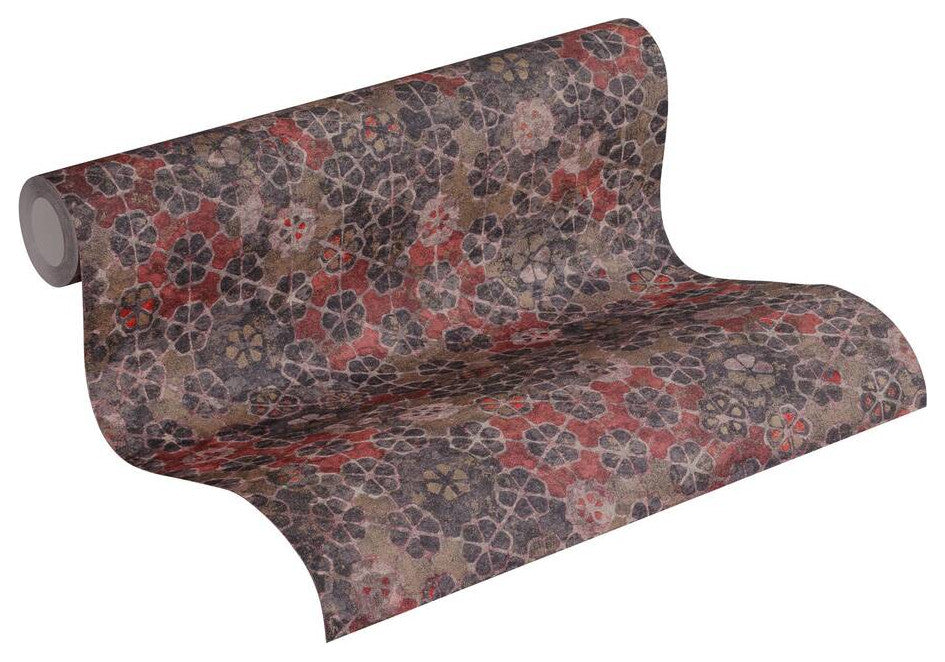 Mosaic Textured Wallpaper Featuring Flower Petals, 373913