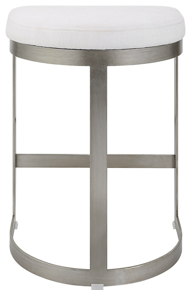 Uttermost Ivanna Backless Silver Counter Stool