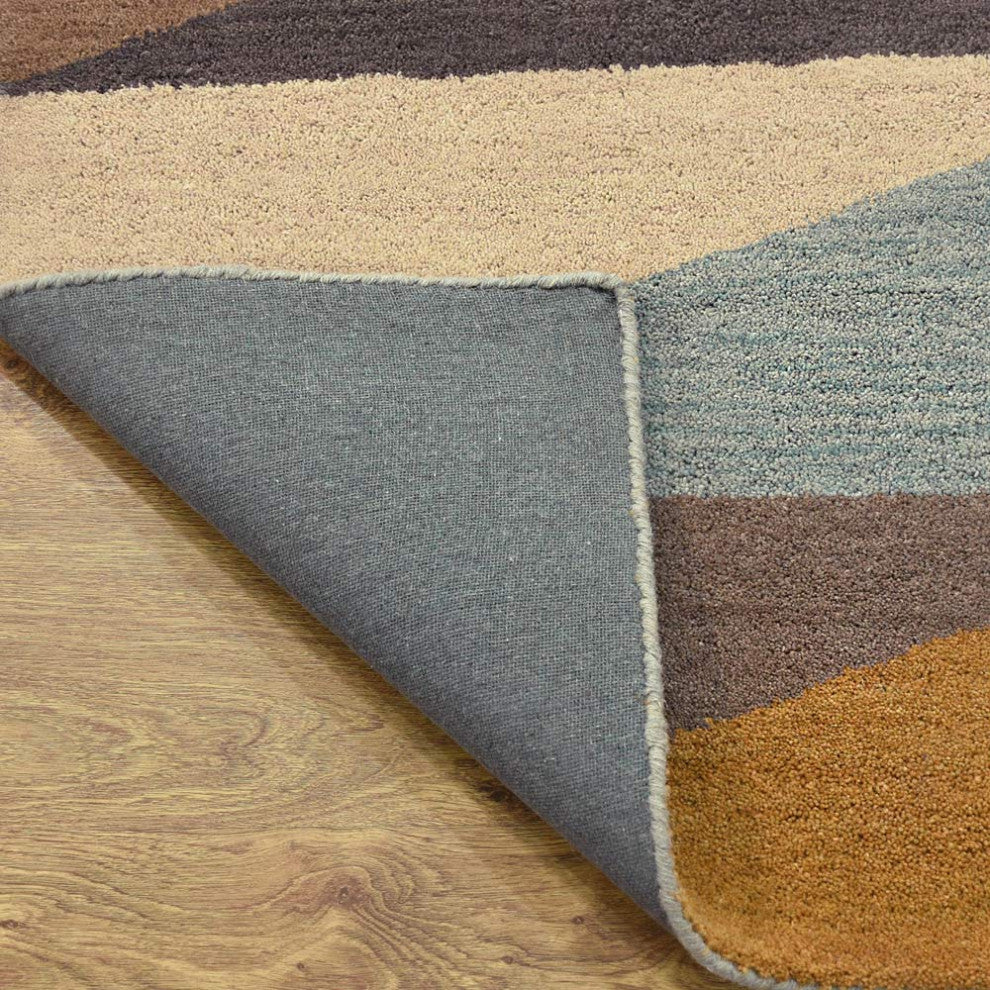 HAND TUFTED WOOL ECO-FRIENDLY AREA RUGS, Multicolor Color, Geometric Design