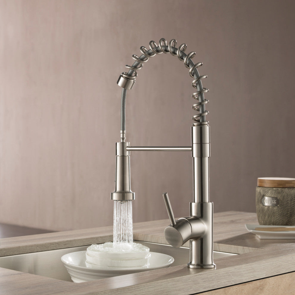 Blossom Lead Free, Solid Brass, Single Handle, Pull Out Kitchen Faucet, Brush Ni