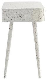 Rylan Iron Night Stand, White, Terrazzo