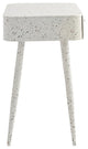 Rylan Iron Night Stand, White, Terrazzo