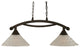 Bow 2 Light Island Light In Bronze, 12" Italian Bubble Glass