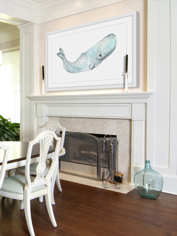 Marmont Hill, "Sperm Whale" by Thimble Sparrow Framed Painting Print, 18x12