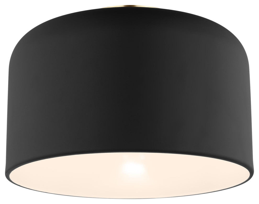 Malone Small Ceiling Flush Mount, Midnight Black