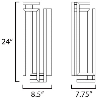 ET2 E21263 Penrose 24" Tall LED Wall Sconce - Black