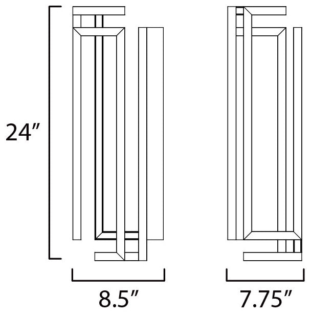 ET2 E21263 Penrose 24" Tall LED Wall Sconce - Black