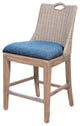 Belize Counter Chair In Rustic Driftwood, Daphnie Blue