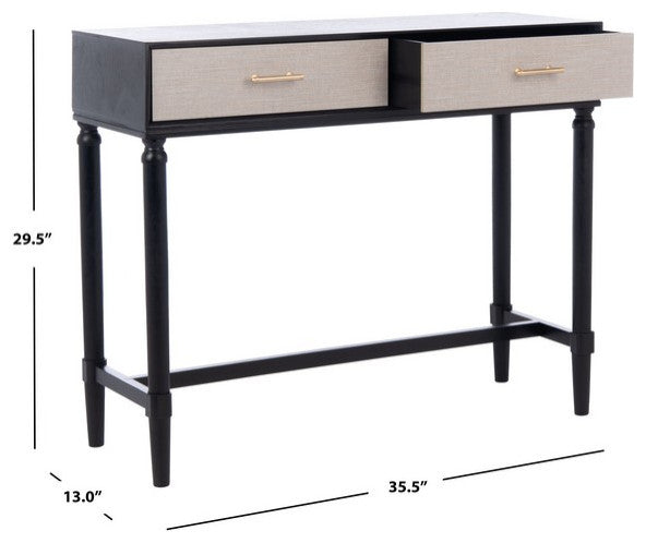 Safavieh Estella 2 Drawer Console Table, Black