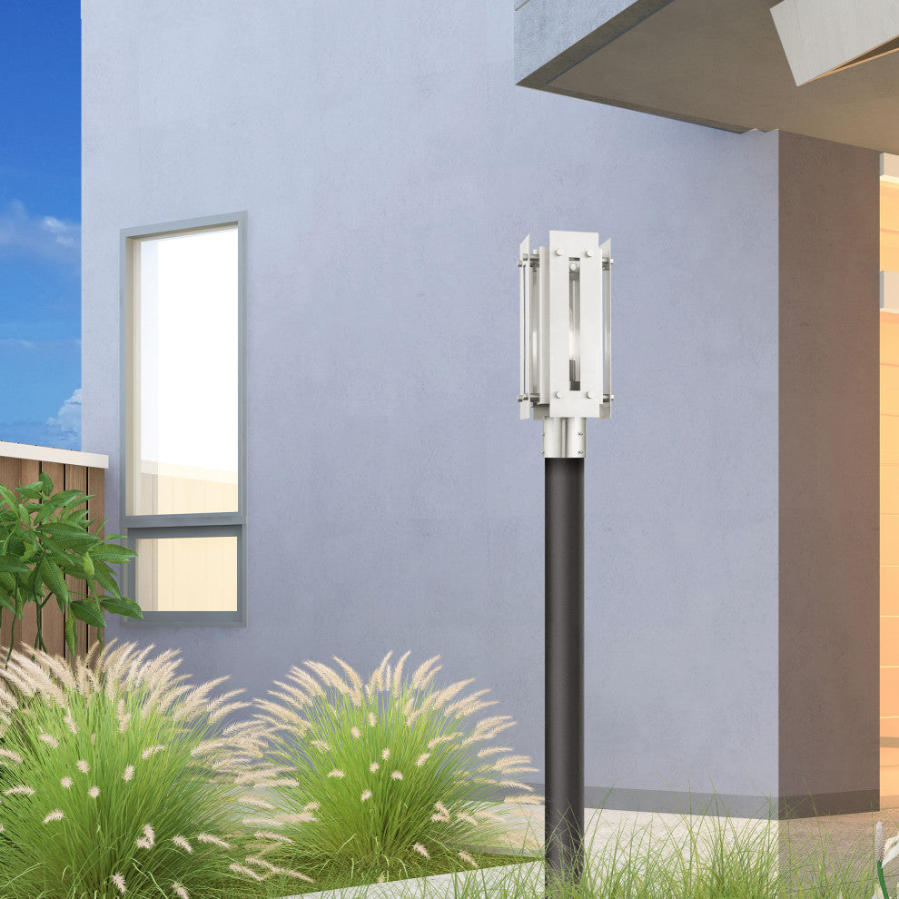 Livex Lighting Utrecht 1 Light Brushed Nickel Medium Outdoor Post Top Lantern