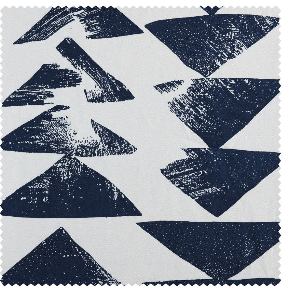 Triad Printed Cotton Tie-Up Window Shade Single Panel, Triad Indigo, 46w X 63l