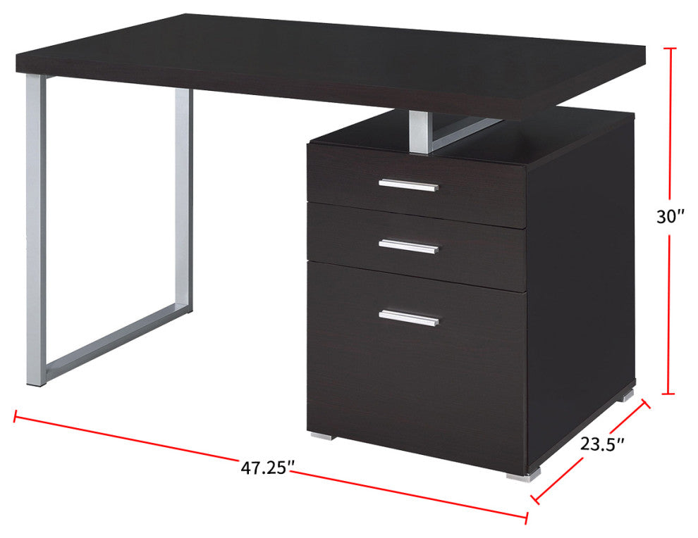 2-Drawer Office Desk, Cappuccino