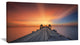 "Wooden Bridge Under Illuminated Sky" Sea Pier Wall Art, 32"x16"