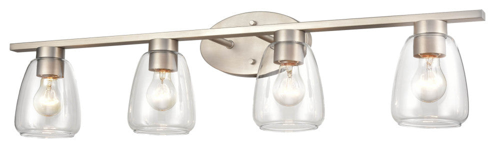 4 Light 34" Satin Nickel Bathroom Vanity Light