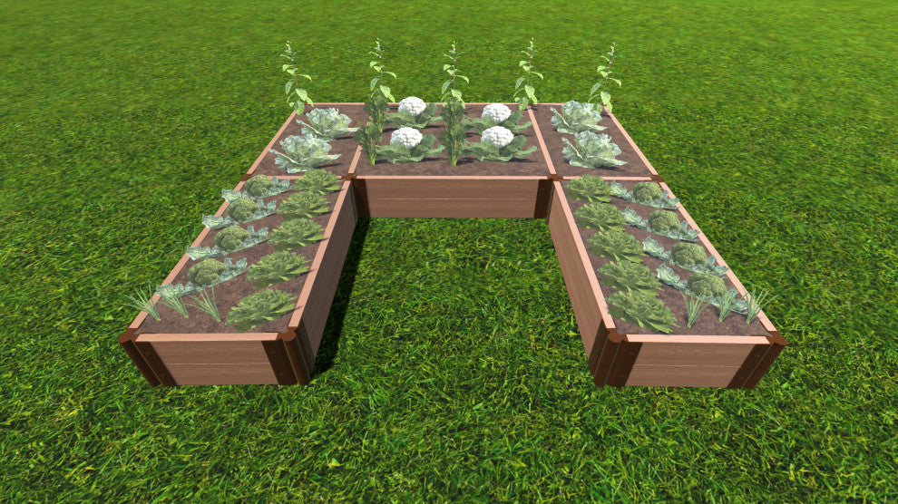 Classic Sienna Walk-In U-Shape Ft. Bragg 8'x8'x11" Raised Garden Bed, 2"