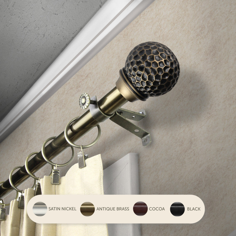 Nicholson 13/16" Curtain Rod, Antique Brass, 120-170"