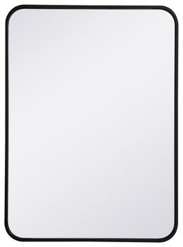 Ellis Soft Corner Metal Rectangular Mirror, Black, 22"x30"