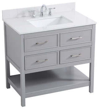 Skylar 36" Single Bathroom Vanity, Gray, With Backsplash