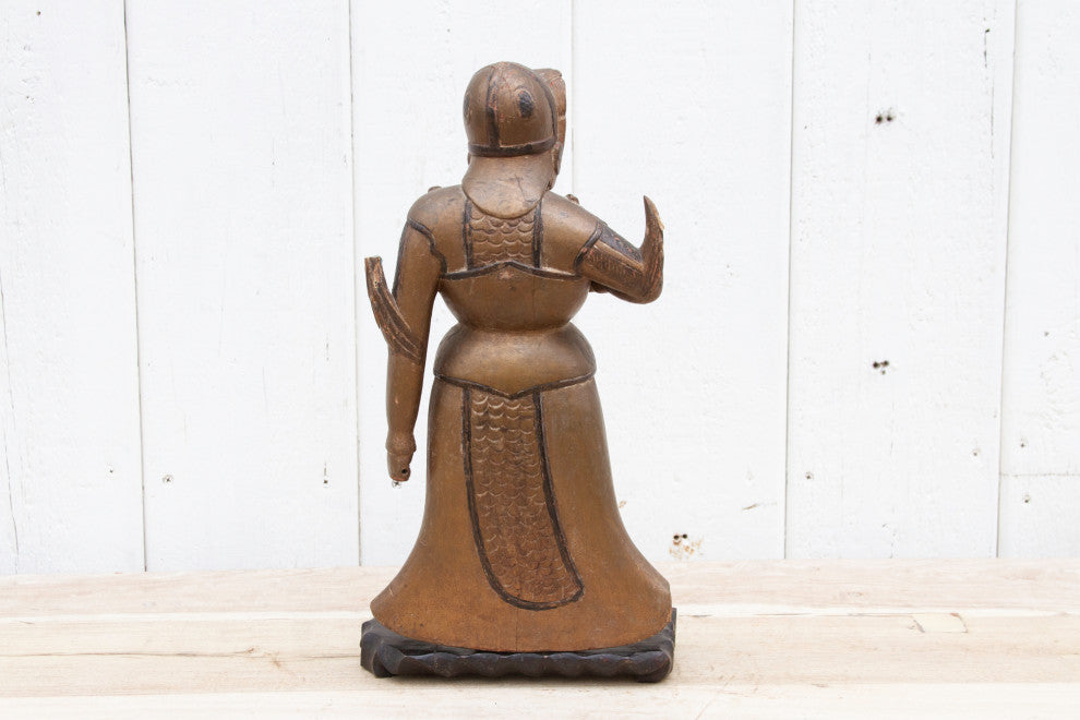 Vintage Carved Warrior Figure