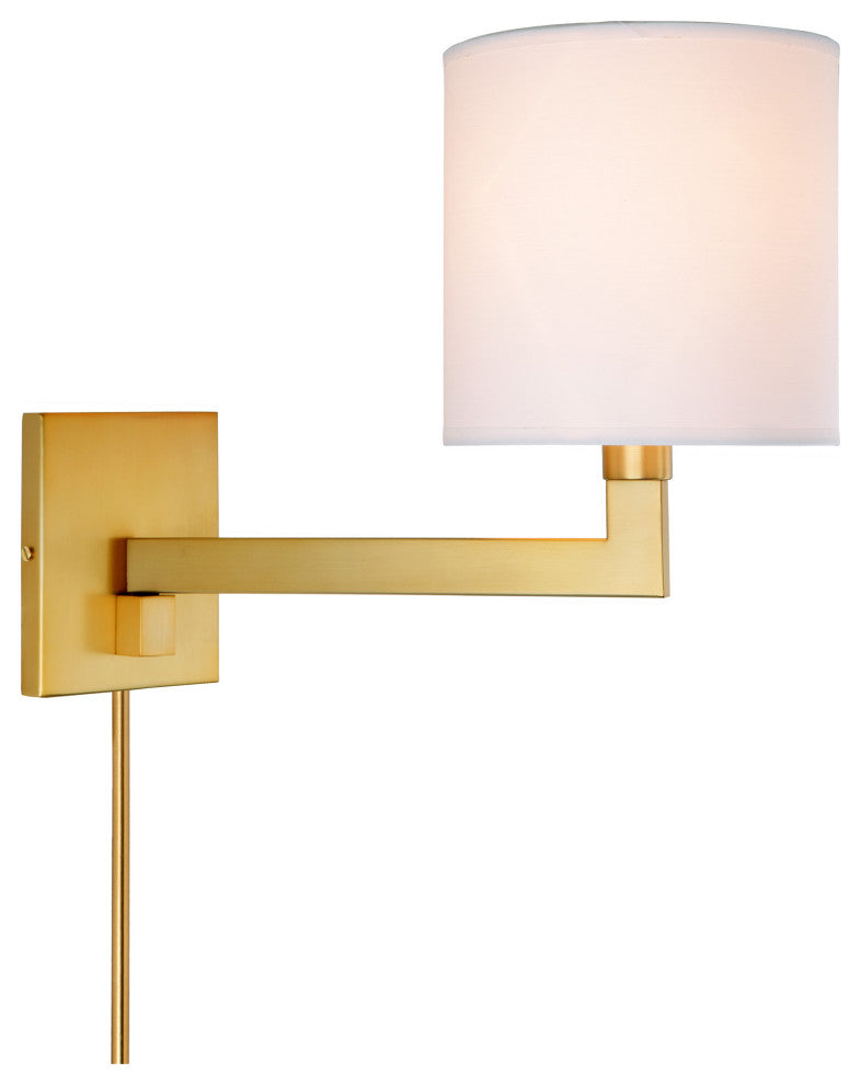 Allston 1 Light Large Swing Arm, Satin Brass