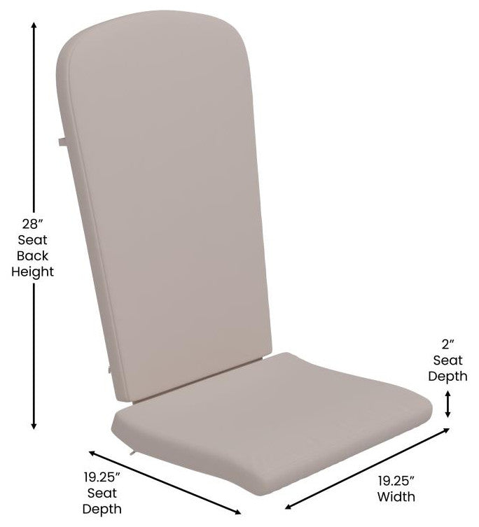 Charlestown Set of 2 Adirondack Chairs with Cushions, Slate Gray/Cream