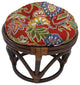 18" Round Spun Polyester Tufted Footstool Cushion, Alenia Pompeii