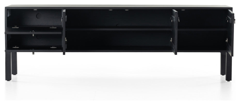 Isador Media Console, Black Wash Poplar