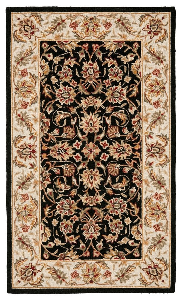 Chelsea Black Area Rug HK78A - 3'' x 6''
