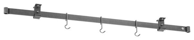 Handcrafted 48" Low Ceiling Bar w 12 Hooks Hammered Steel