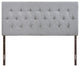 Modern Contemporary Full Size Headboard, Gray Fabric