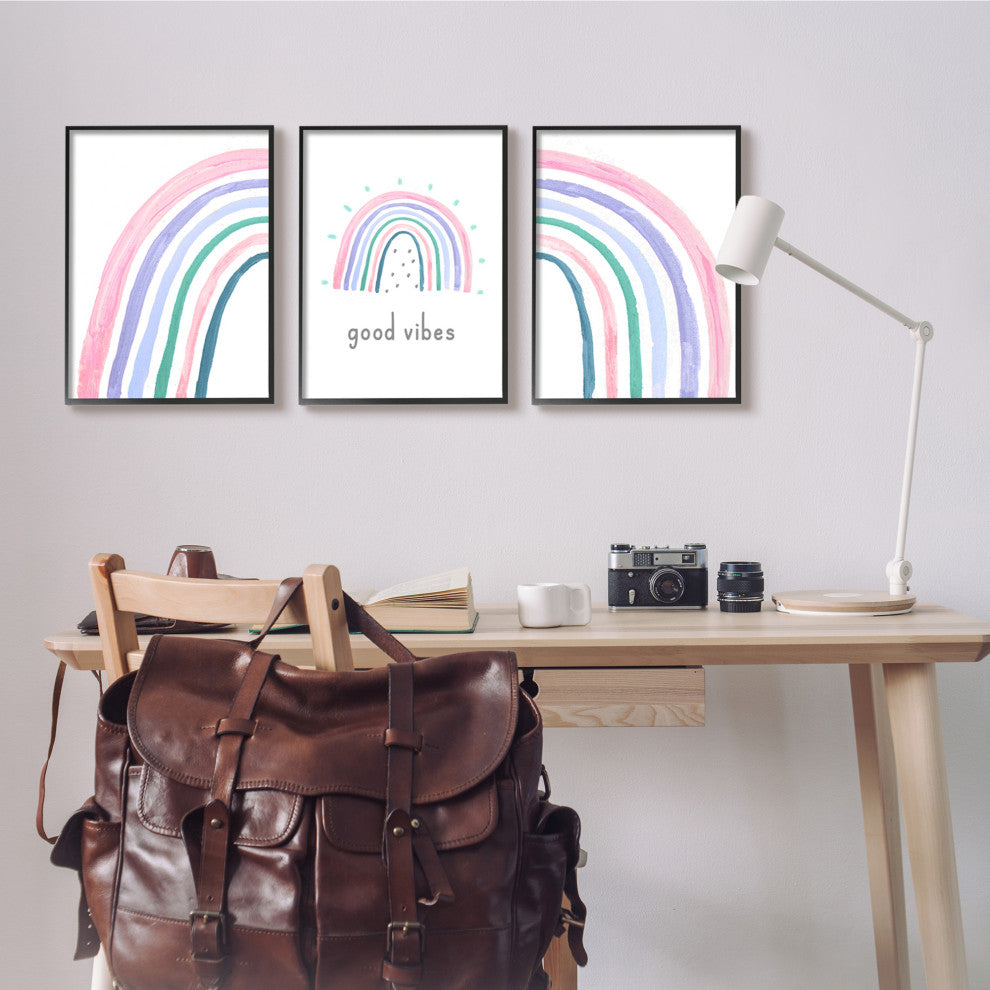 Playful Good Vibes Rainbow Pastel Pink Purple Arches,16 x 20