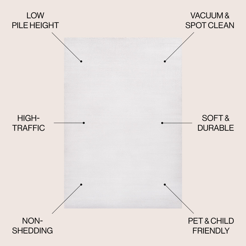 Cole Modern Minimalist Pinstripe High-Low Area Rug