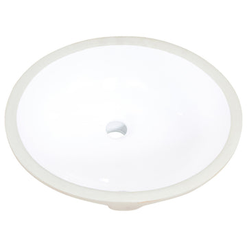 20" Oval White Finish Ceramic Undermount Vanity Sink