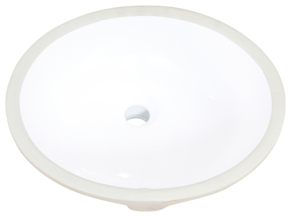 20" Oval White Finish Ceramic Undermount Vanity Sink