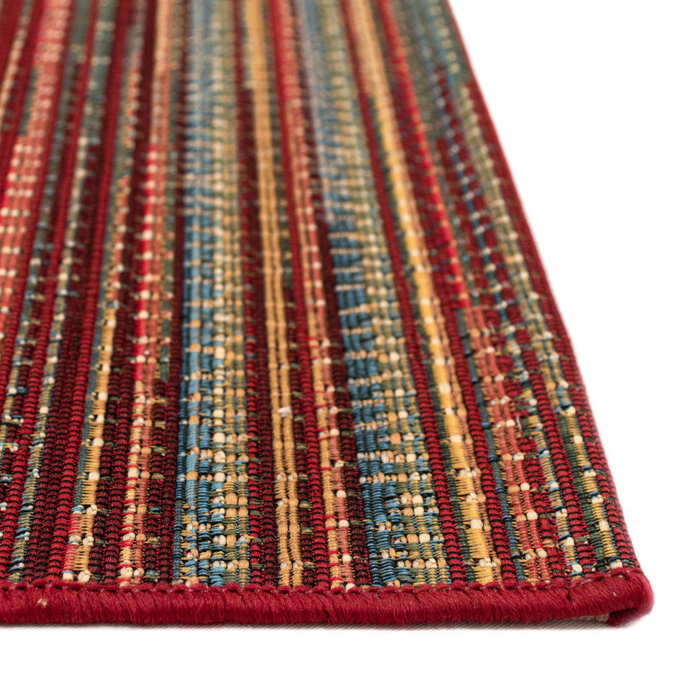 Marina Stripes Indoor/Outdoor Rug, Saffron, 7'10"x9'10"